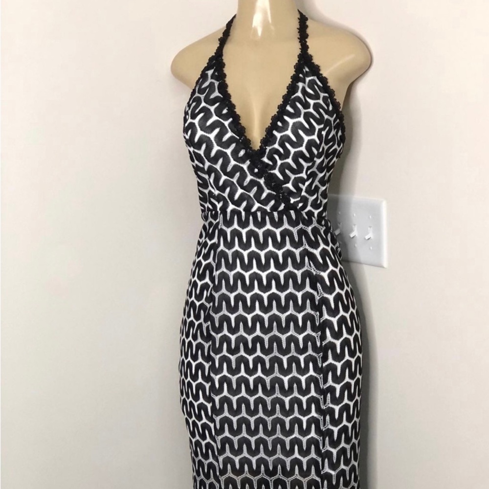 Nikibiki black & white sheer lace dress